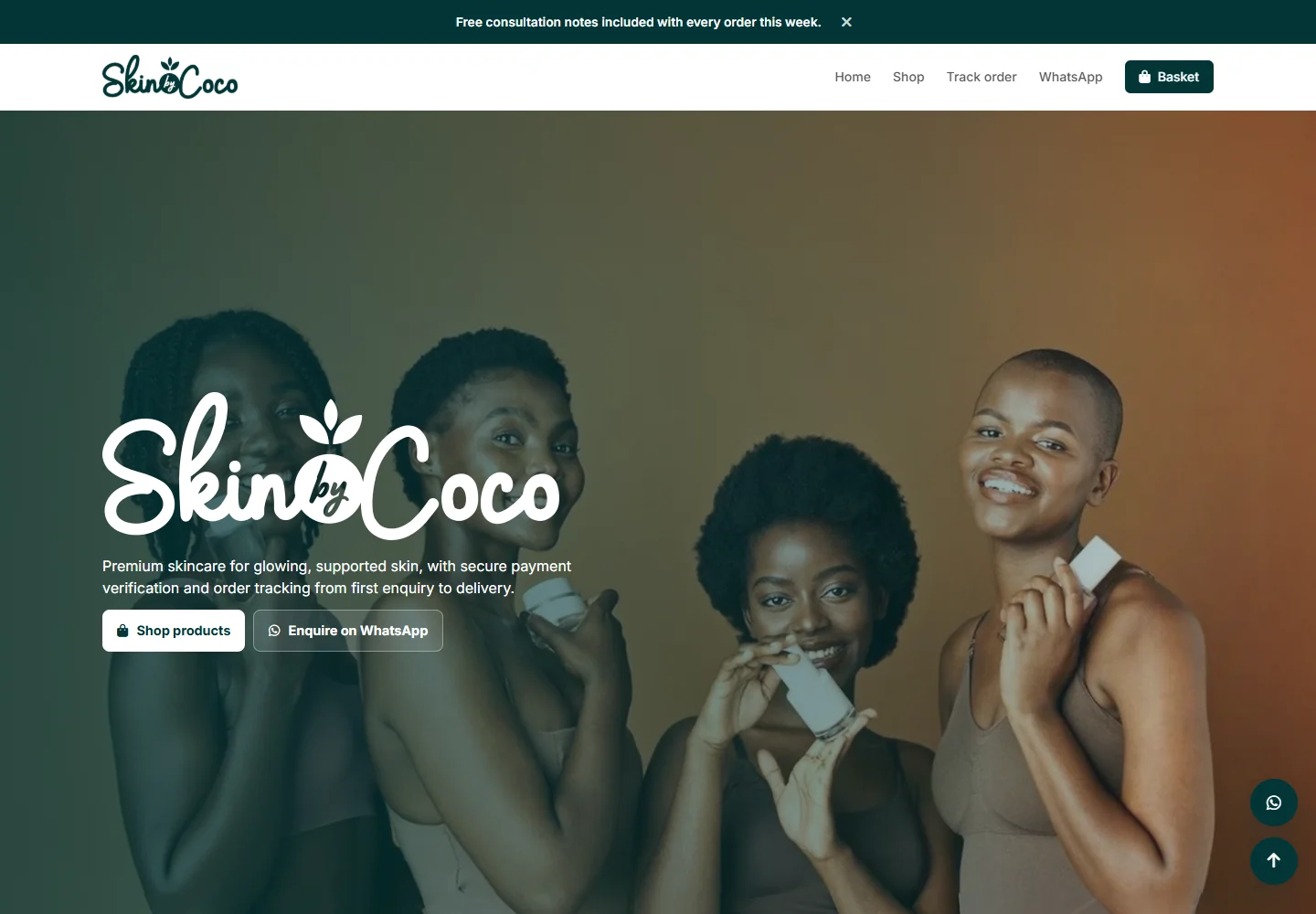 Skin by Coco homepage preview