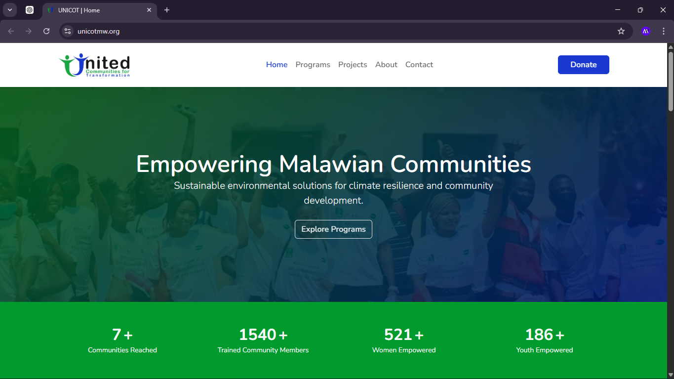 UNICOT MW homepage preview